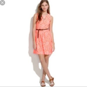 Madewell Lace Blossom Dress in Orange Size 2